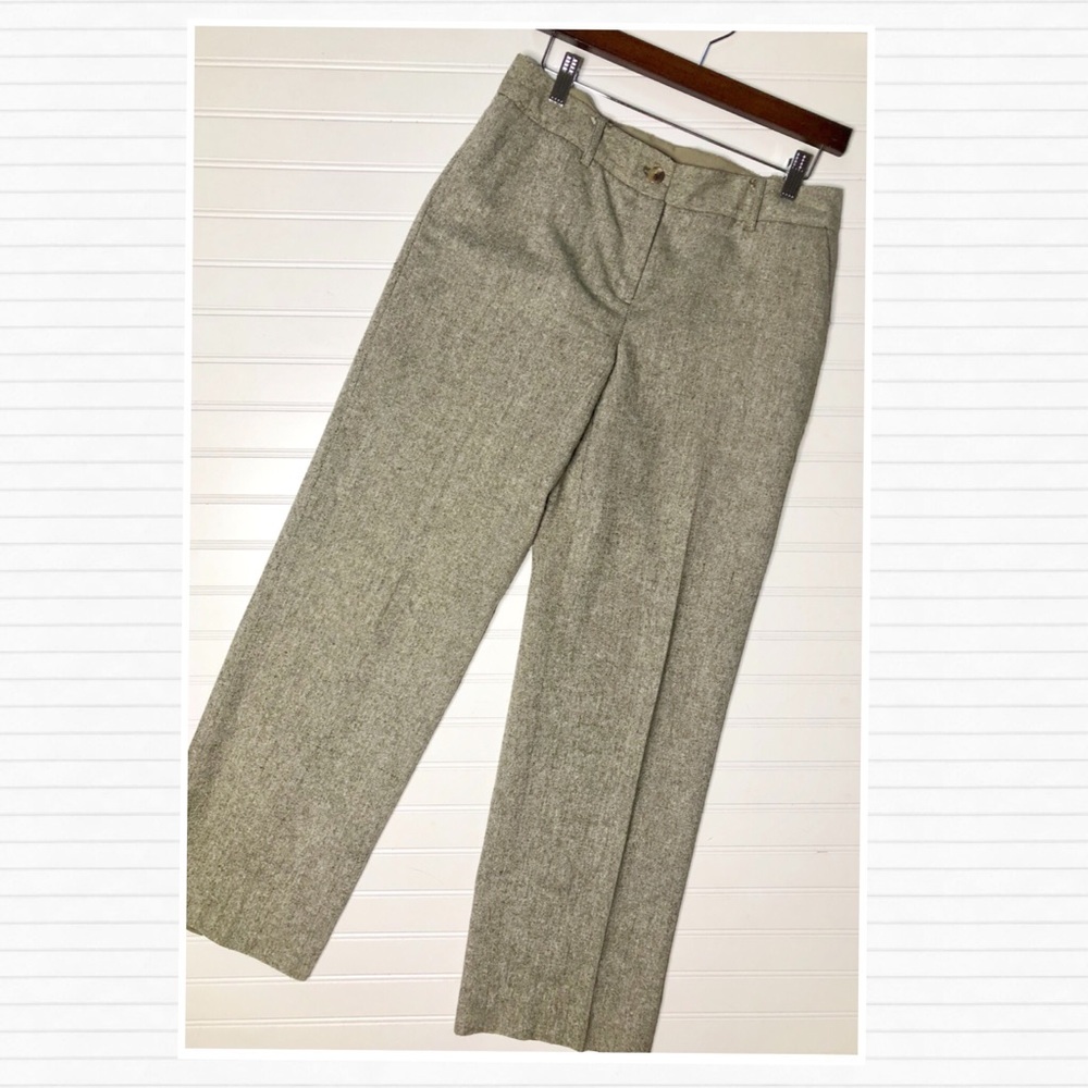 Isaac Mizrahi Olive Green Tweed Trousers Size 6 - Picture 3 of 8